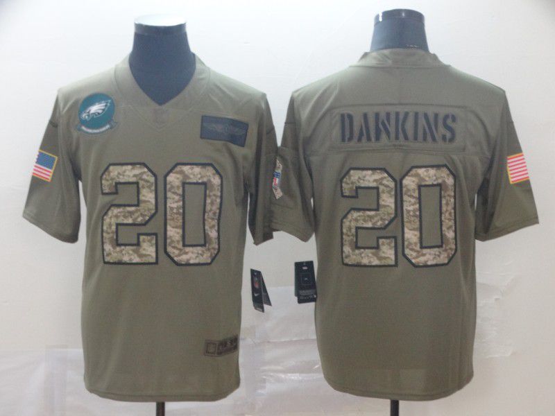 Men Philadelphia Eagles #20 Dawkins Nike 2019 Olive Camo Salute to Service Limited NFL Jerseys